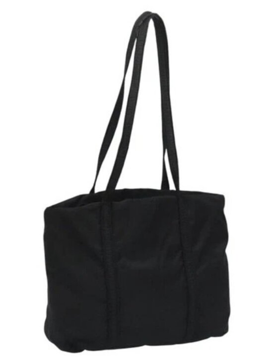 PRADA Handbags - PRADA Tote Bag Nylon Black Silver Auth bs21891
